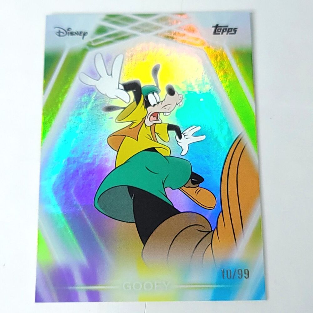 Goofy Topps 2026 Disney Neon Holo Parallel Refractor Limited 10/99